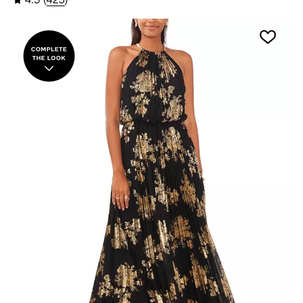 MSK Black and Gold Maxi Dress
